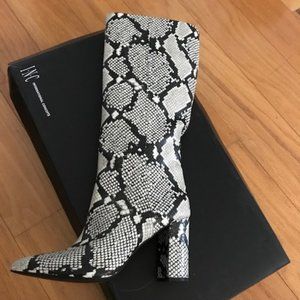 INC International Concepts Paiton Snake Print Heel Knee-High Boots  10M NIB